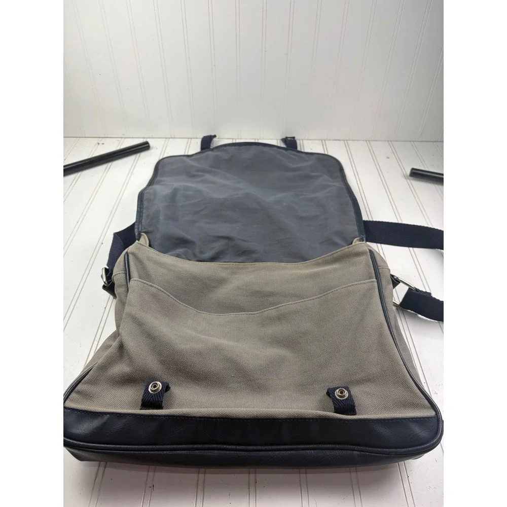 Ben Sherman Canvas Green Gray Crossbody Laptop School Messenger Bag